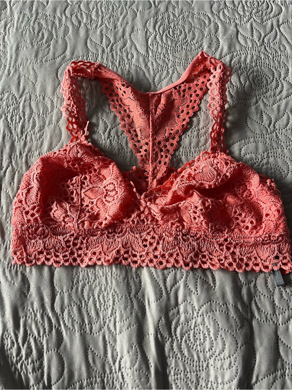 aerie Coral Lace Racerback Bralette